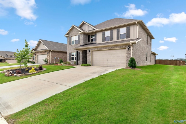 103 Gander Cir, Owens Cross Roads, AL 35763 - craftsman house with driveway, brick siding, an attached garage, and board and batten siding