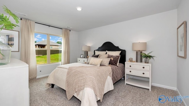 bedroom featuring carpet