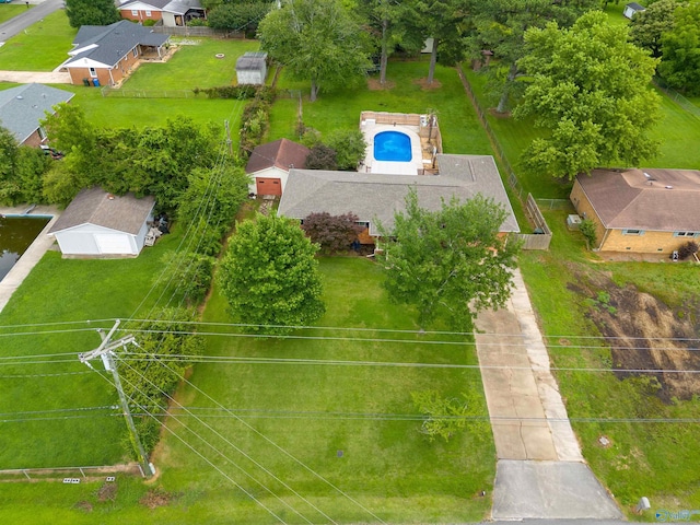 302 Cherry St NW, Hartselle, AL 35640 - aerial perspective of suburban area with a pool