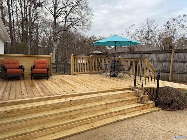 view of wooden deck