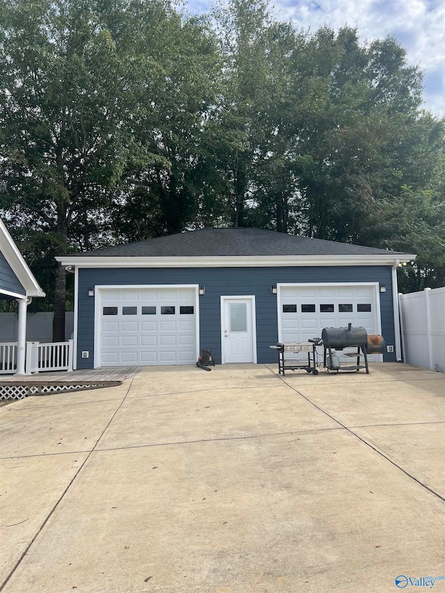 view of garage