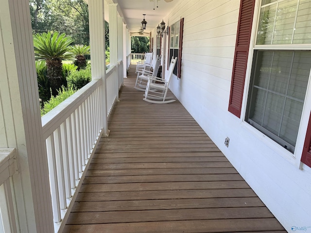 deck featuring covered porch