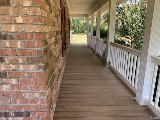 deck featuring a porch