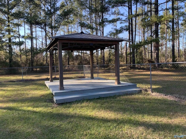 view of property's community featuring a gazebo and a yard