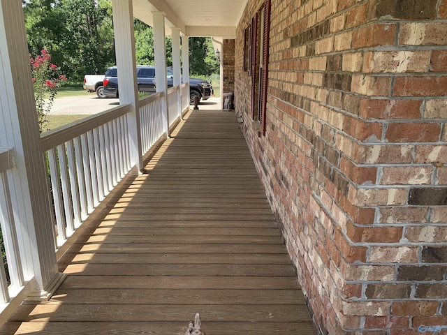 wooden deck with covered porch