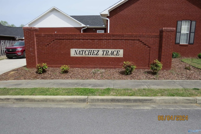 view of community sign