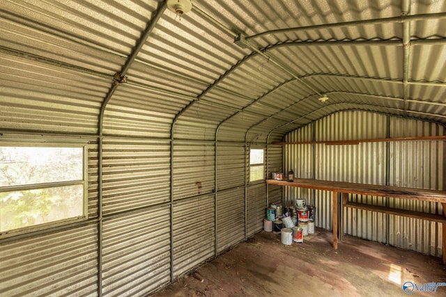 garage featuring metal wall