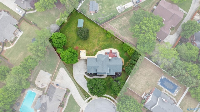 aerial view featuring a residential view
