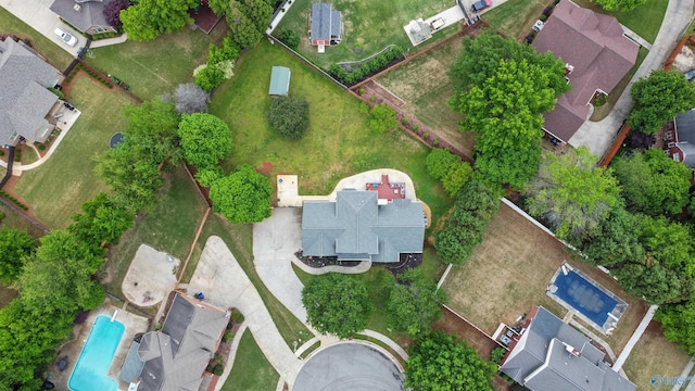 aerial view featuring a residential view