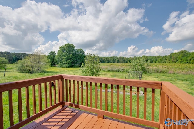 deck with a yard