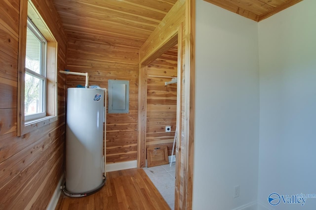utilities featuring gas water heater and electric panel