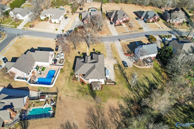 bird's eye view with a residential view