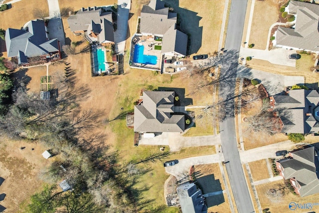 bird's eye view with a residential view