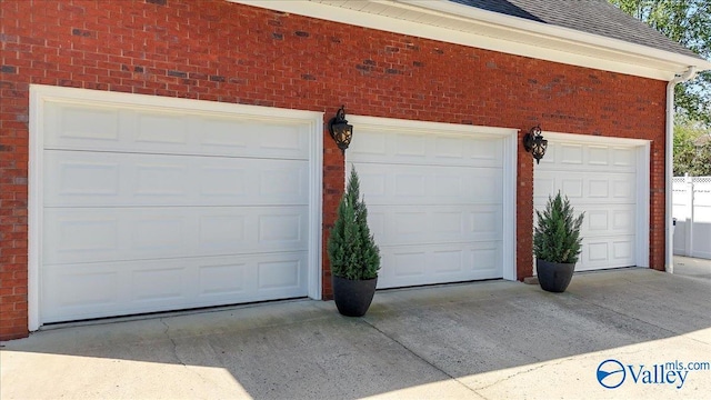 view of garage