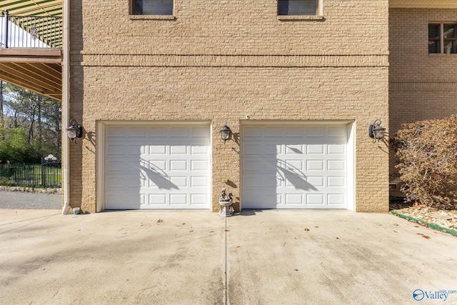 view of garage