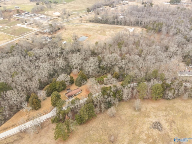 aerial view with a rural view