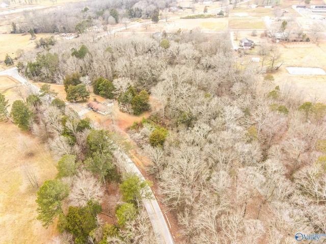 birds eye view of property with a rural view
