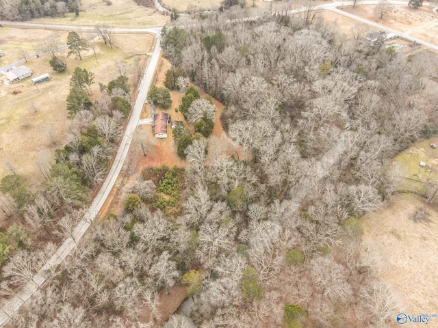 drone / aerial view with a rural view