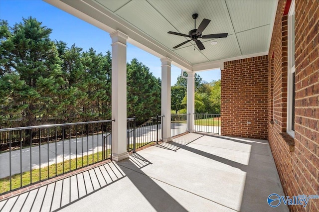 view of patio / terrace with ceiling fan