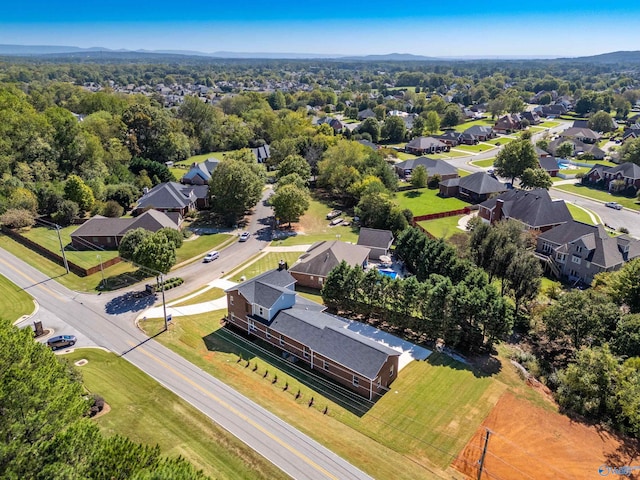 aerial view with a residential view