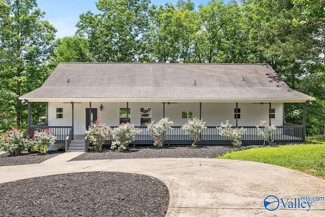 view of front of property with a porch