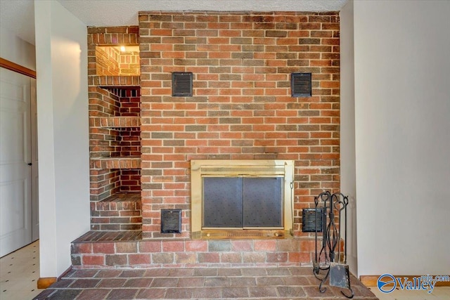 room details with a textured ceiling