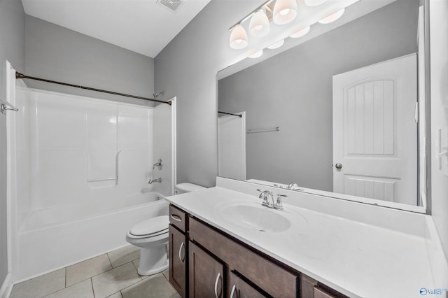 506 Foxridge Dr SW, Hartselle, AL 35640 - bathroom with visible vents, tile patterned flooring, shower / washtub combination, vanity, and toilet