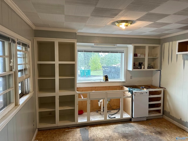 interior space featuring crown molding