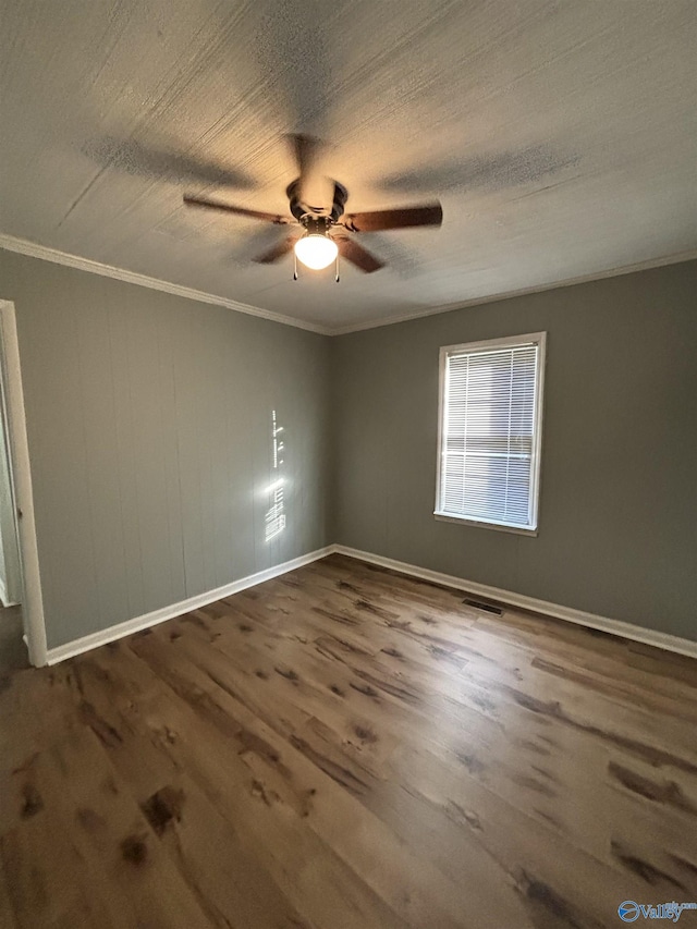 175 County Road 371, Centre, AL 35960 - unfurnished room with wood finished floors, a ceiling fan, crown molding, and baseboards