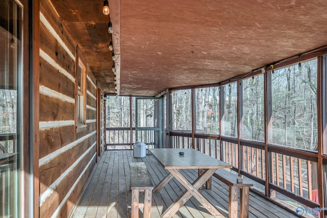 view of unfurnished sunroom