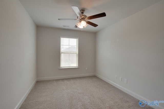 214 Tybee Dr, Madison, AL 35756 - empty room with visible vents, carpet flooring, baseboards, and ceiling fan