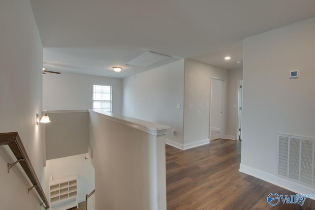 214 Tybee Dr, Madison, AL 35756 - corridor with attic access, an upstairs landing, and visible vents