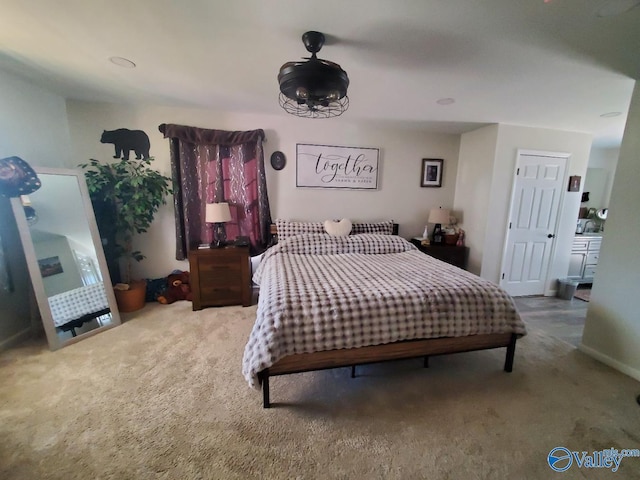 view of carpeted bedroom