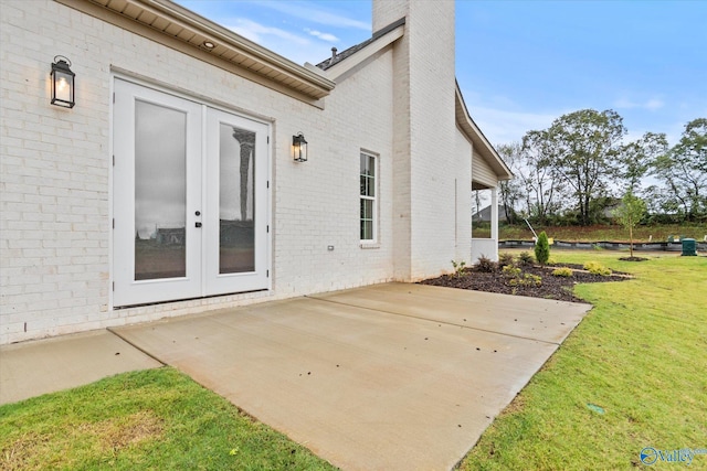 exterior space featuring french doors