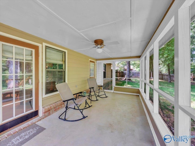 1511 Jason St, Albertville, AL 35950 - unfurnished sunroom with a ceiling fan