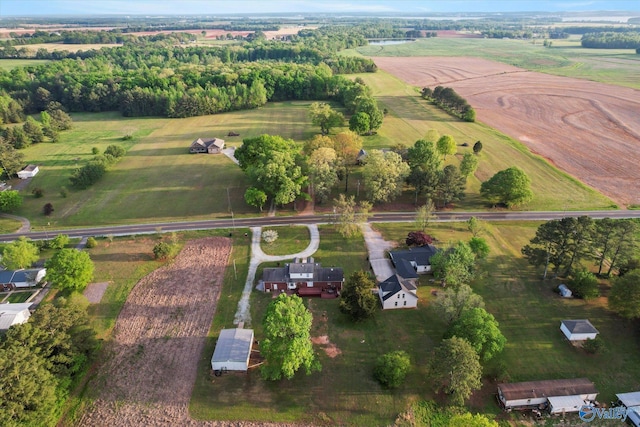 bird's eye view featuring a rural view