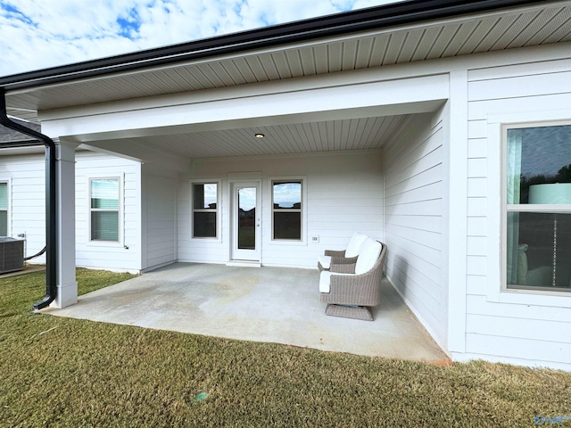 view of patio featuring central AC