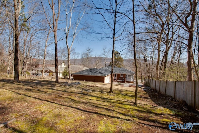 view of yard featuring fence