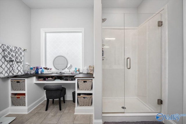 bathroom featuring walk in shower