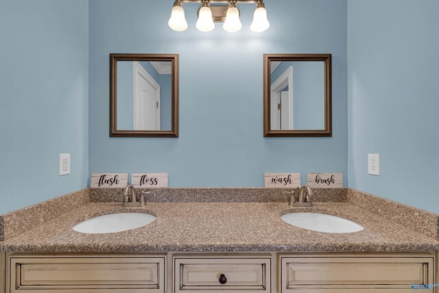 bathroom with double vanity