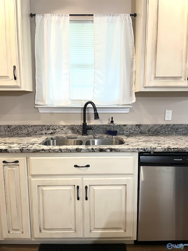 122 Taylor Ridge Rd, Leesburg, AL 35983 - kitchen with dishwasher, white cabinets, and stone countertops