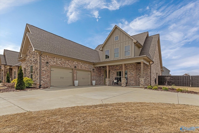 craftsman house featuring a garage and covered porch