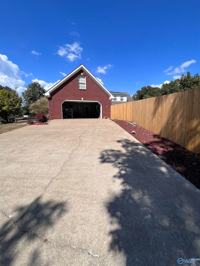 view of garage