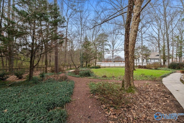 view of yard featuring fence