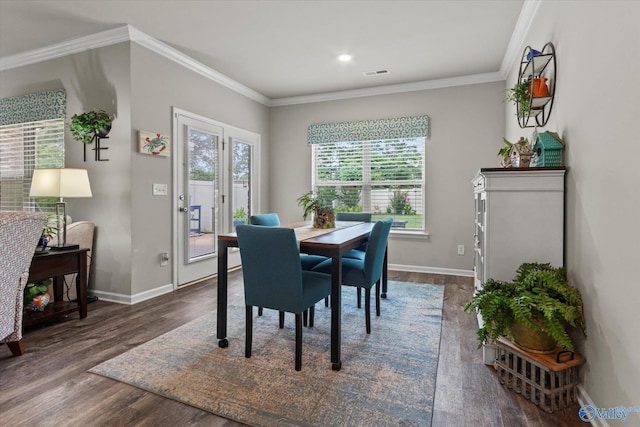 14930 Eva Cir, Athens, AL 35613 - dining area with dark wood finished floors and crown molding