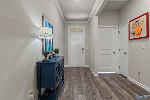14930 Eva Cir, Athens, AL 35613 - foyer entrance with dark wood-type flooring and ornamental molding