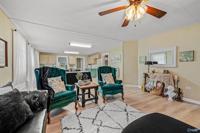 living room featuring light wood-type flooring