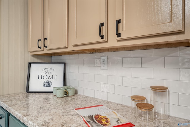 details with backsplash and light stone counters