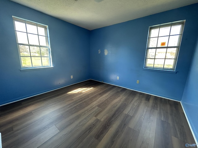393 Canadian Dr, Scottsboro, AL 35769 - empty room with dark wood finished floors, baseboards, and a textured ceiling