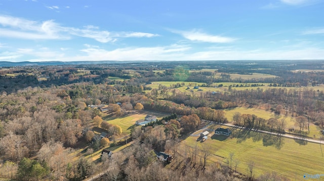 bird's eye view featuring a rural view